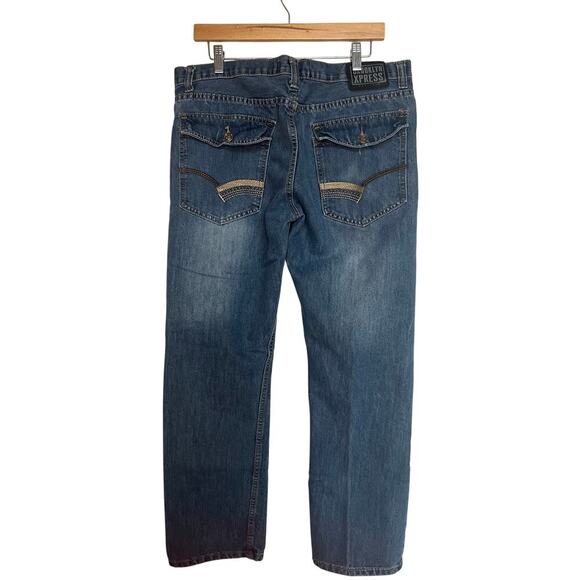 Brooklyn Xpress Denim Jeans Men’s Size 36x30 Medium Wash Embroidered Pockets - Picture 1 of 8